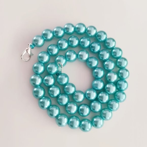 LiveChicStyle Jewelry - Bluish Green Beaded  Choker Necklace